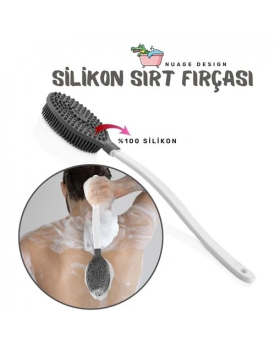 Banyo Sırt Fırçası Silikon Nuage Design GRİ