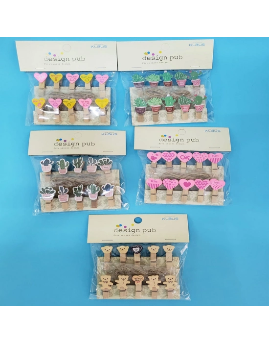 Ahşap Notluk İpli Mandal