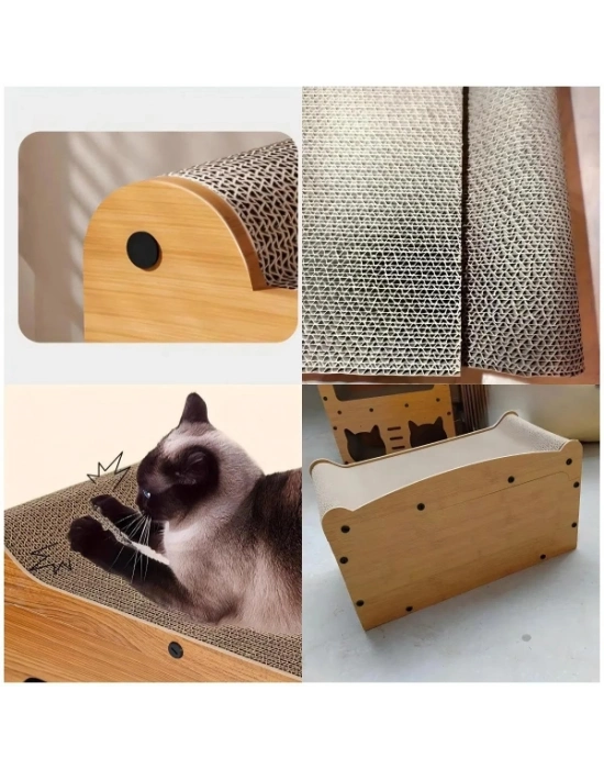 Ahşap Tek Katlı Tırmalamalı Evcil Hayvan Oyun Evi