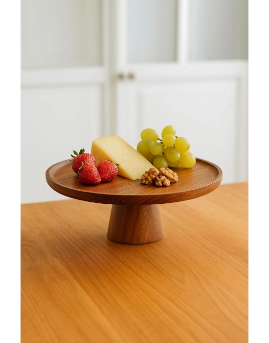 Akasya Ayaklı Sunumluk & Sunum Tabağı & Sunum Servisi 25x25x10 cm