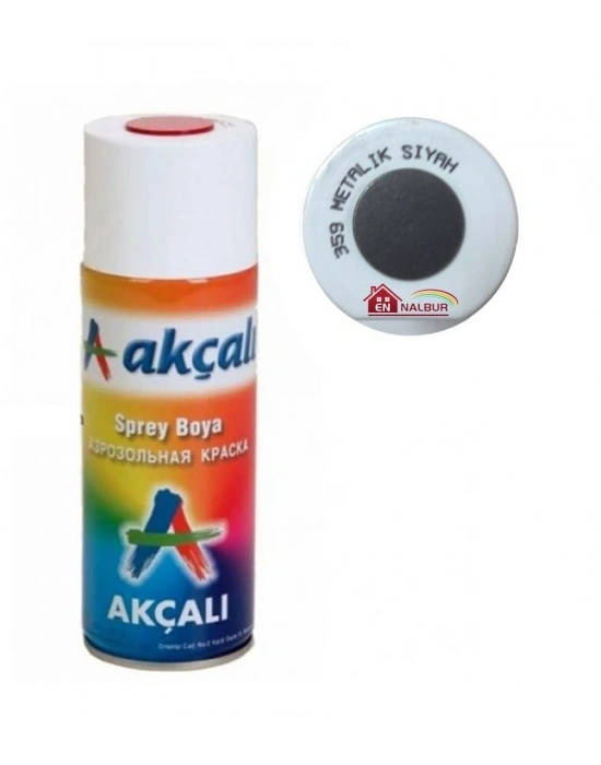 ® Akçalı Sprey Boya 400 ml 359 Metalik Siyah