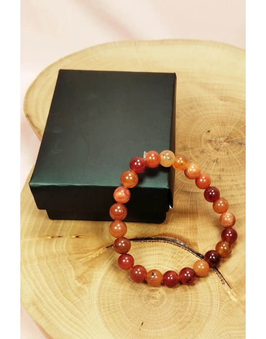 Akik Doğal Taş Bileklik Kutulu