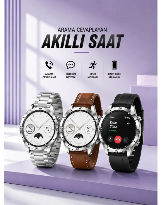 Akıllı Saat Bildirim Görme Sesli Görüşme Çoklu Kordon GPS Takibi