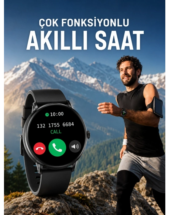 Akıllı Saat Çok Fonksiyonlu Sesli Görüşme NFC Uyumlu Amoled Ekran