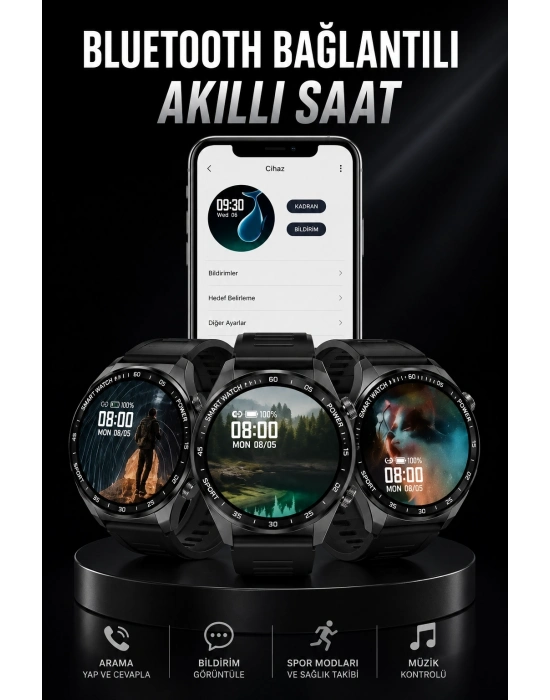 Akıllı Saat GPS VE NFC Özelliği Sesli Görüşme Dokunmstik Ekran