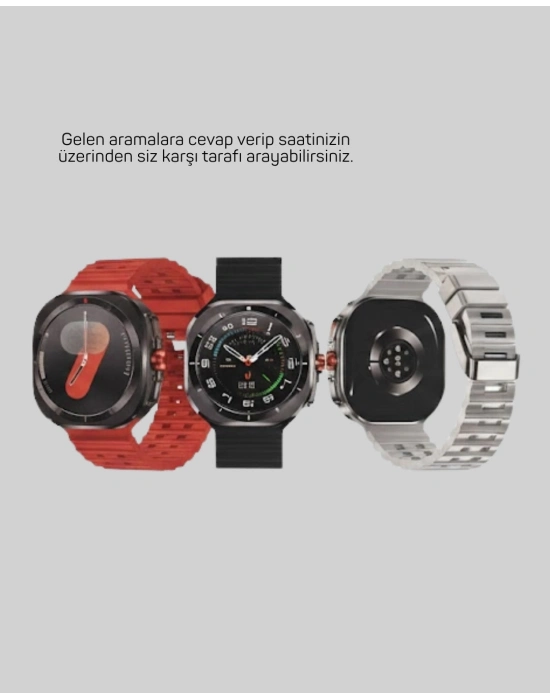 ® Akıllı Saat Kablosuz Şarj Arama Cevaplama ve Geniş Ekran Desteği
