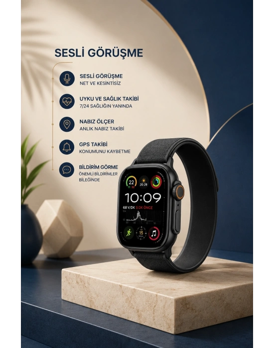 Akıllı Saat Nabız Ölçer Uyku Takibi Adımsayar Alarm ve Hatırlatıcı Çağrı Cevaplama