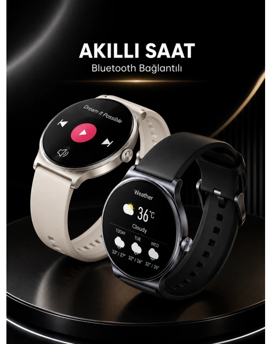 Akıllı Saat Sesli Görüşme Bluetooth Bağlantılı 3 Kordonlu