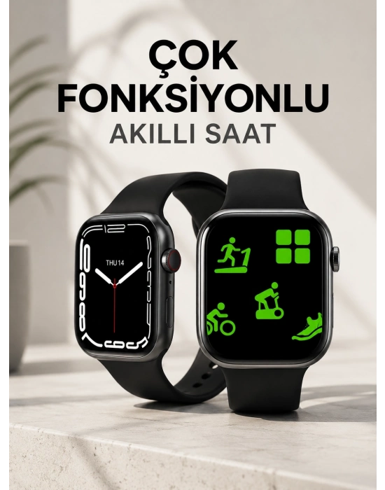 Akıllı Saat Tema Değiştirme Uyku ve Sağlık Takibi Sesli Asistan Bildirim Görme