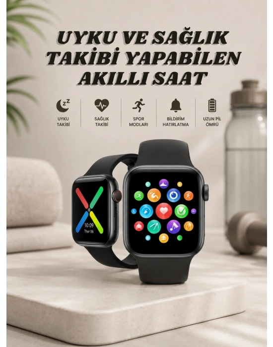 Akıllı Saat Wireless Şarj Yüksek Çözünürlüklü Müzik Dinleme Sesli Cevaplama
