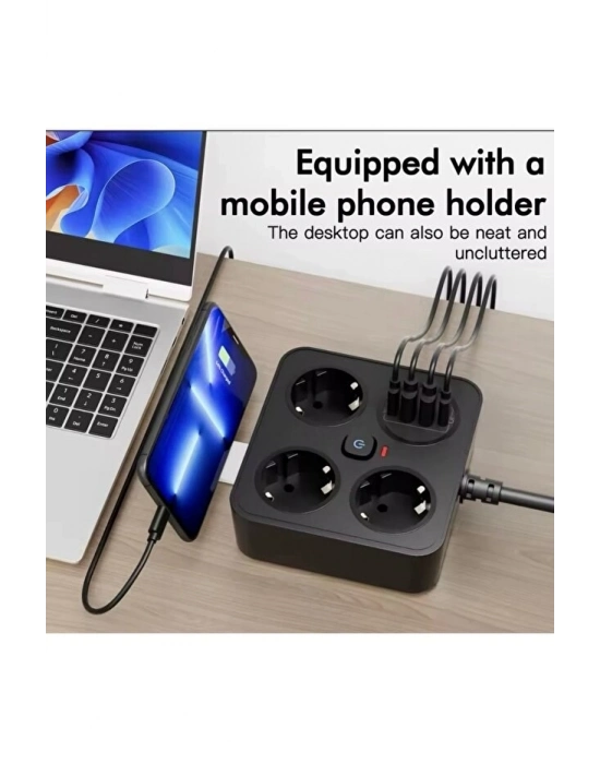 ®  Akım Korumalı Avrupa Tip-C USB Soket Kartı 2 Metre - Güvenli ve Uzun Kablo Çözümü