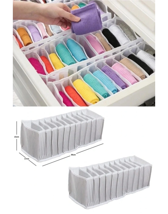Akordiyon Çekmece  Düzenleyici Organizer 10 Gözlü M Beden Çorap Çamaşır Havlu Düzenleyici