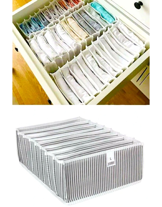 Akordiyon Çekmece  Düzenleyici Organizer 8 Gözlü L Beden Çorap Çamaşır Havlu Düzenleyici