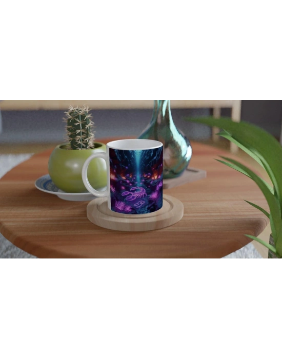 Akrep Burcu Baskılı Kahve Kupası - Astral Denizaltı Dünyası Vs3