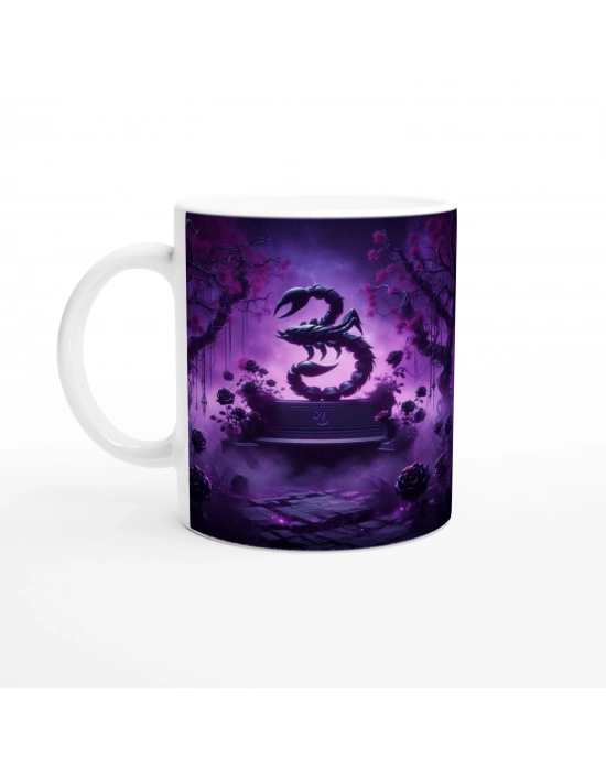 Akrep Burcu Baskılı Kahve Kupası - Ay ışığında Zodyak Bahçesi Vs1