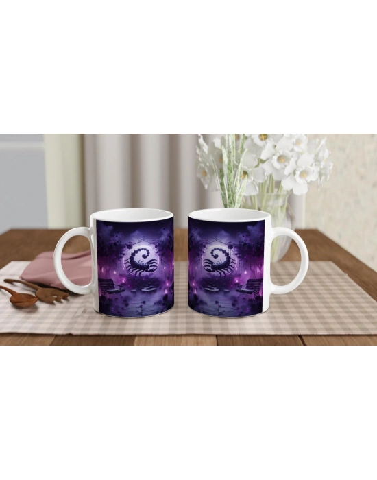 Akrep Burcu Baskılı Kahve Kupası - Ay ışığında Zodyak Bahçesi Vs3