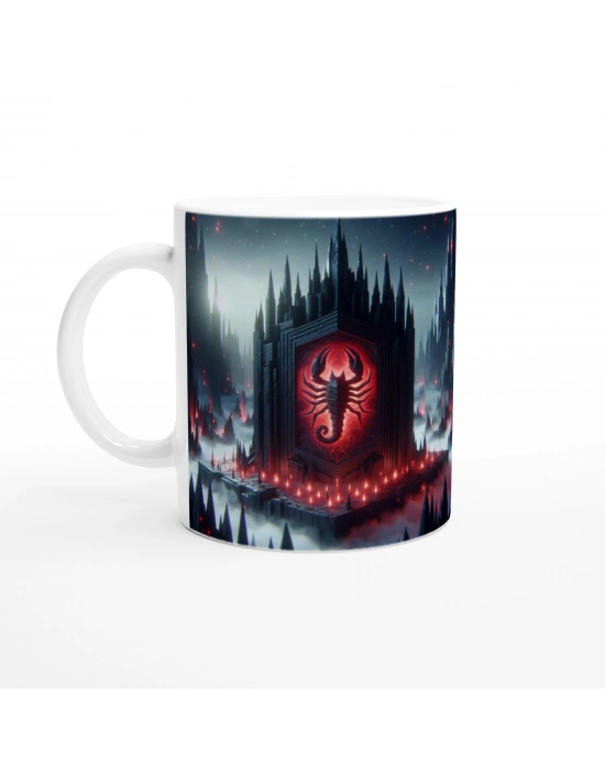 Akrep Burcu Baskılı Kahve Kupası - Burçlar Krallığı Şatosu Vs1