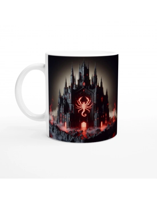 Akrep Burcu Baskılı Kahve Kupası - Burçlar Krallığı Şatosu Vs2