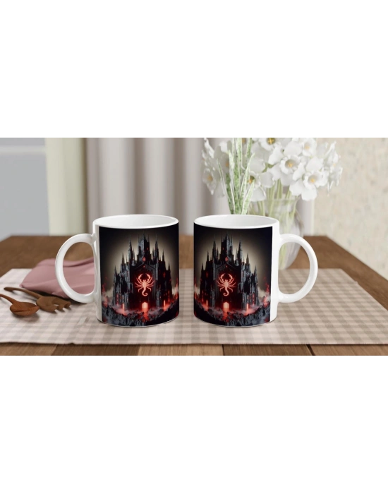 Akrep Burcu Baskılı Kahve Kupası - Burçlar Krallığı Şatosu Vs2