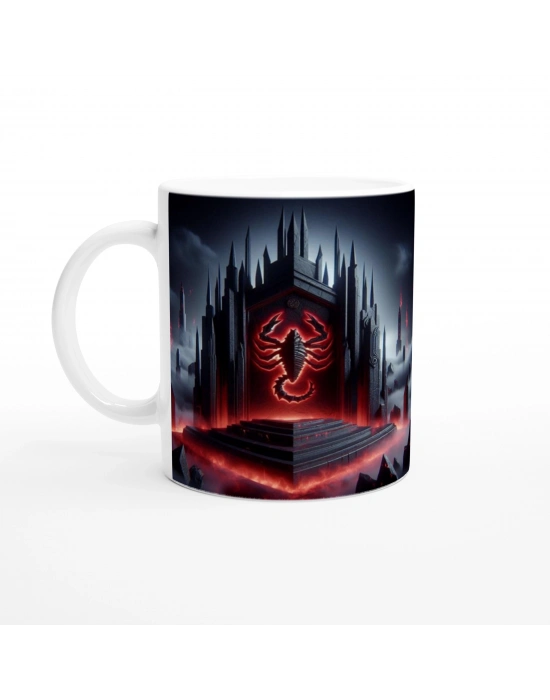 Akrep Burcu Baskılı Kahve Kupası - Burçlar Krallığı Şatosu Vs3