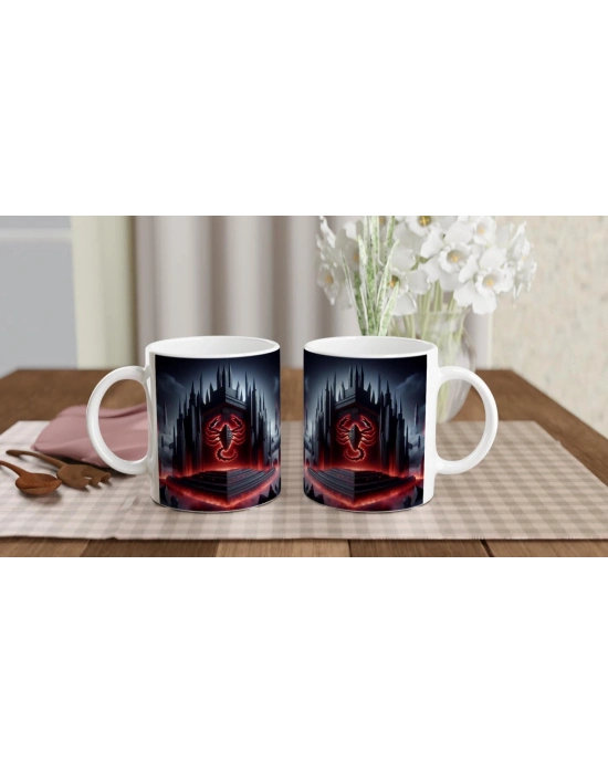 Akrep Burcu Baskılı Kahve Kupası - Burçlar Krallığı Şatosu Vs3