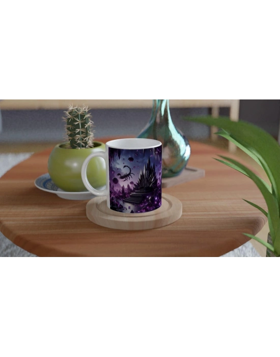 Akrep Burcu Baskılı Kahve Kupası - Büyülü Kristal Mağarası Temalı Vs2