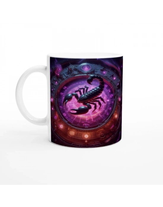 Akrep Burcu Baskılı Kahve Kupası - Zamanın Çarkları Astroloji Mekanizması Vs1