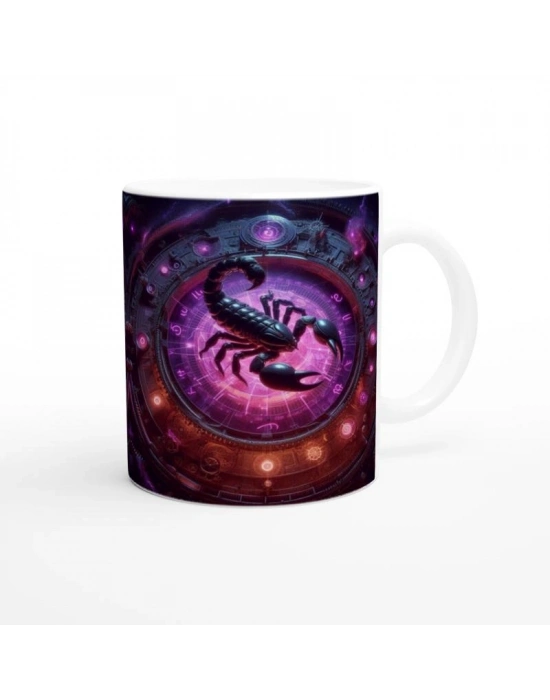 Akrep Burcu Baskılı Kahve Kupası - Zamanın Çarkları Astroloji Mekanizması Vs1