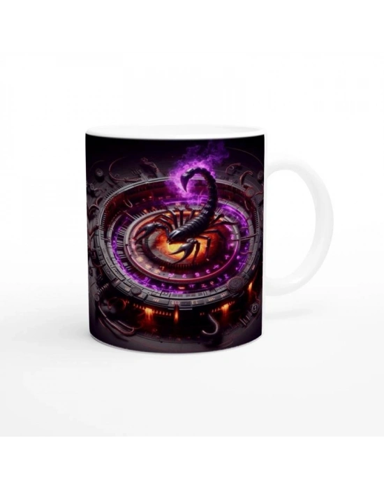 Akrep Burcu Baskılı Kahve Kupası - Zamanın Çarkları Astroloji Mekanizması Vs3