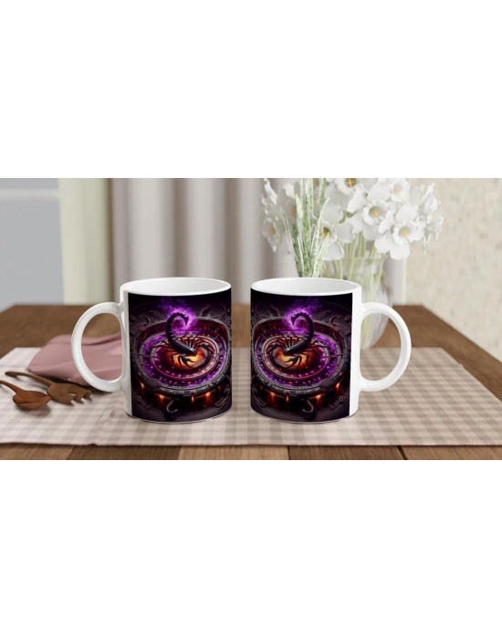 Akrep Burcu Baskılı Kahve Kupası - Zamanın Çarkları Astroloji Mekanizması Vs3