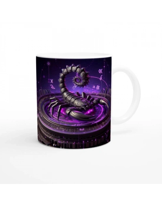 Akrep Burcu Baskılı Kahve Kupası - Zamanın Çarkları Astroloji Mekanizması Vs4