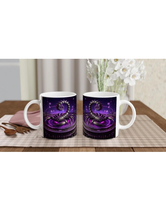 Akrep Burcu Baskılı Kahve Kupası - Zamanın Çarkları Astroloji Mekanizması Vs4