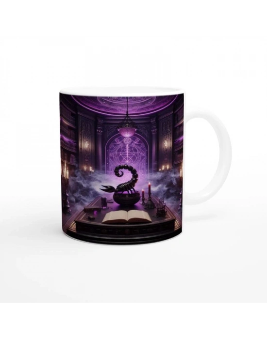 Akrep Burcu Baskılı Kahve Kupası - Zodyak Kütüpanesi Vs3