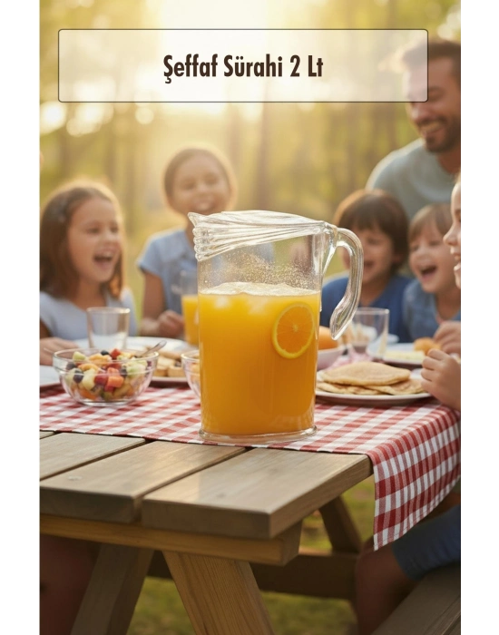 Akrilik 2 Lt Şeffaf Sürahi (Buzdolabı Kapak Rafına Sığar)