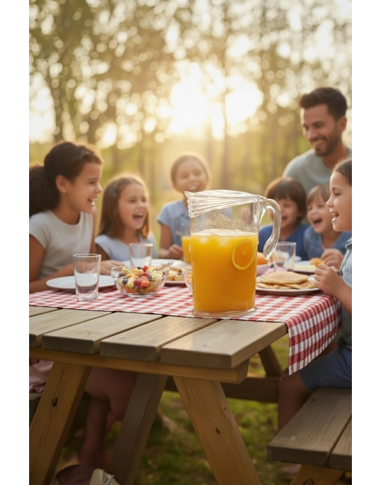 Akrilik 2 Lt Şeffaf Sürahi (Buzdolabı Kapak Rafına Sığar)
