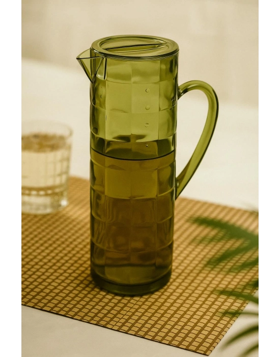 Akrilik Allegra 1,5 Lt Koyu Yeşil Sürahi (Buzdolabı Kapak Rafına Sığar)
