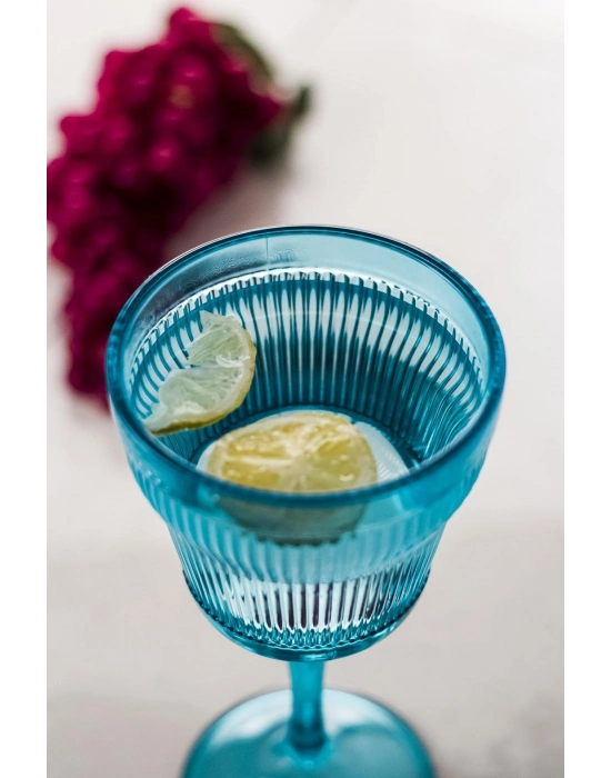 Akrilik Aquamarin Tekli Kadeh & Su Meşrubat Kahve Yanı Bardağı 300 ml ( Cam Değildir )