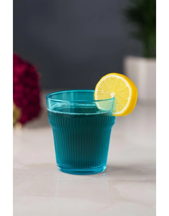 Akrilik Aquamarin Tekli Kısa Bardak & Su Meşrubat Kahve Yanı Bardağı 300 ml ( Cam Değildir )