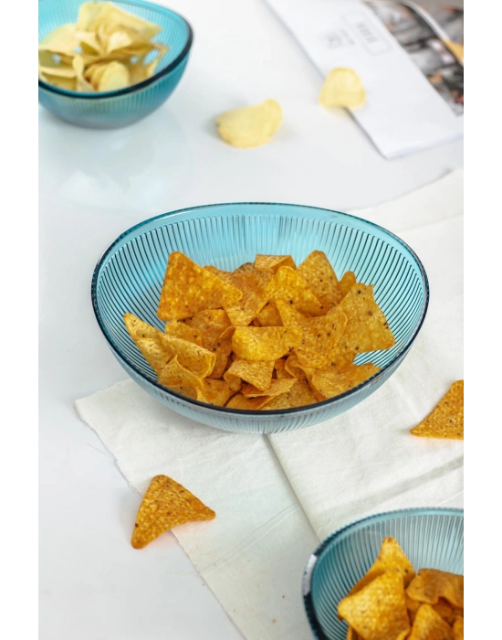 Akrilik Barok Aquamarin Orta Boy Oval Meyve & Salata Kasesi & Karıştırma Kabı / 1,6 Lt  (CAM DEĞİLDİR)