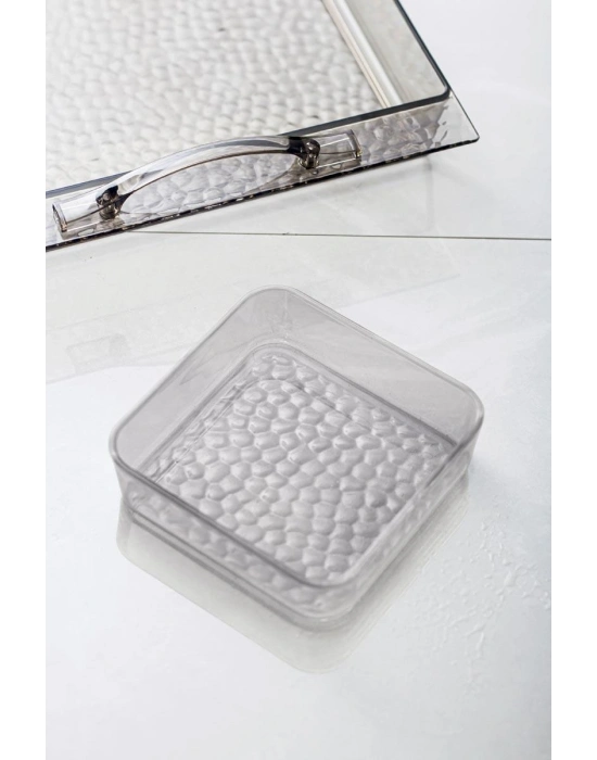 Akrilik Barok Füme 6 Bölmeli Tek Kapaklı Büyük Kahvaltılık