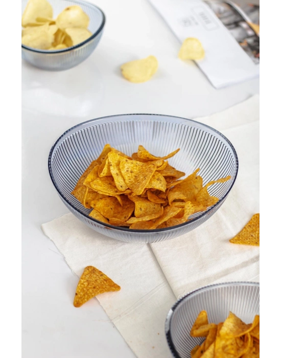 Akrilik Barok Lacivert Orta Boy Oval Meyve & Salata Kasesi & Karıştırma Kabı / 1,6 Lt  (CAM DEĞİLDİR)