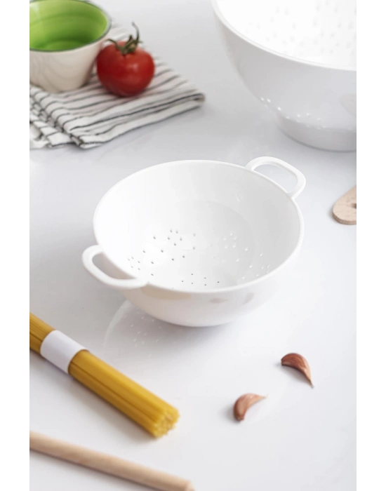 Akrilik Beyaz Mini Pirinç Süzgeçi & Bakliyat Süzgeçi (3 Su Bardağı Ölçülü)