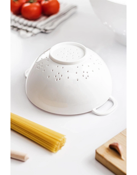 Akrilik Beyaz Mini Pirinç Süzgeçi & Bakliyat Süzgeçi (3 Su Bardağı Ölçülü)