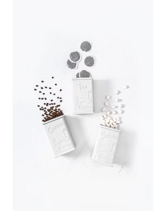 Akrilik Beyaz Şeker Kahve Çay Kavanozu 500 Ml (Vakum Kapak )