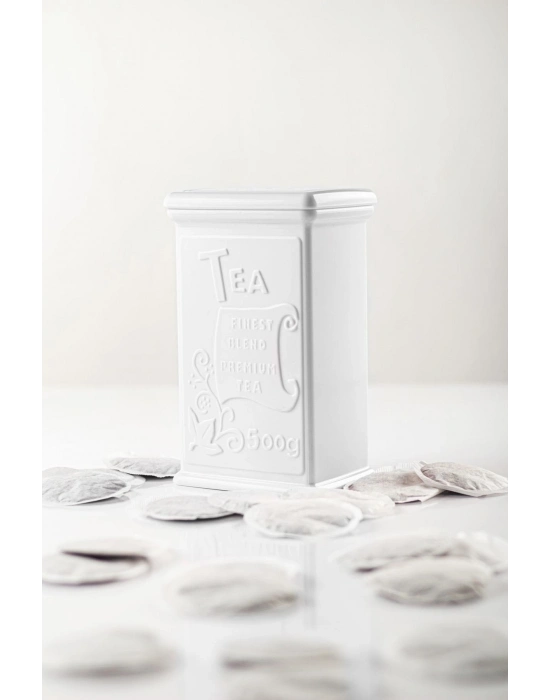 Akrilik Beyaz Şeker Kahve Çay Kavanozu 500 Ml (Vakum Kapak )