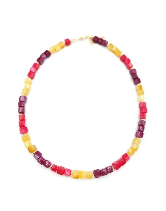 Akrilik Kolye - Fuşya