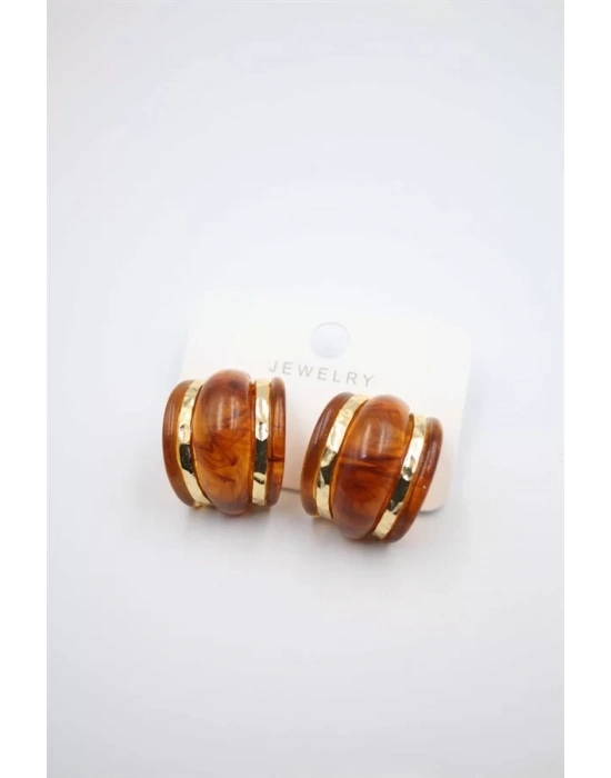 Akrilik Küpe - Kahverengi