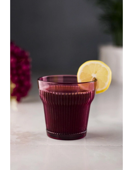 Akrilik Mürdüm Tekli Kısa Bardak & Su Meşrubat Kahve Yanı Bardağı 300 ml ( Cam Değildir )