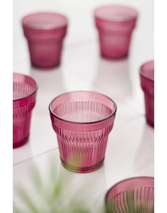 Akrilik Mürdüm Tekli Kısa Bardak & Su Meşrubat Kahve Yanı Bardağı 300 ml ( Cam Değildir )