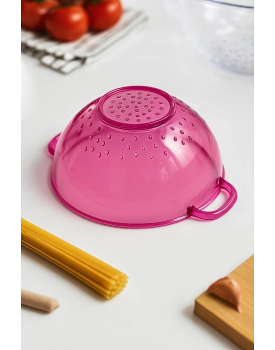 Akrilik Pembe Mini Pirinç Süzgeçi & Bakliyat Süzgeçi (3 SU BARDAĞI ÖLÇÜLÜ)